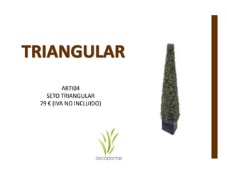 ARTI04
SETO TRIANGULAR
79 € (IVA NO INCLUIDO)
 