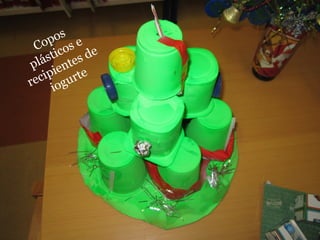 Copos 
plásticos e 
recipientes de 
iogurte 
 