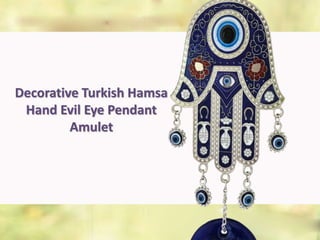 Decorative Turkish Hamsa
Hand Evil Eye Pendant
Amulet
 