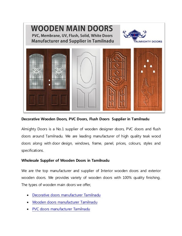 Decorative Wooden Doors Pvc Doors Flush Doors Supplier In Tamilnadu