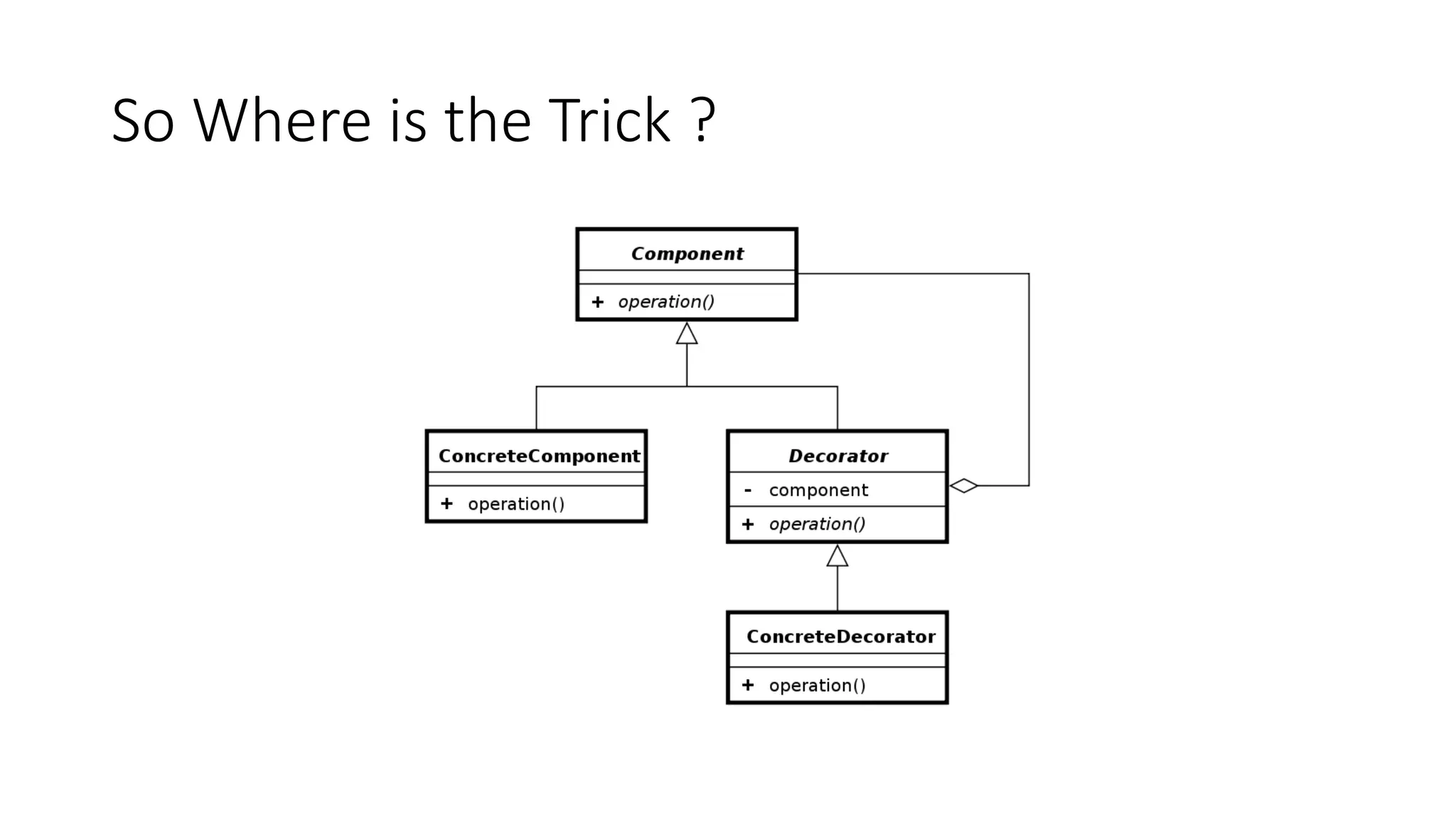 So Where is the Trick ?
 