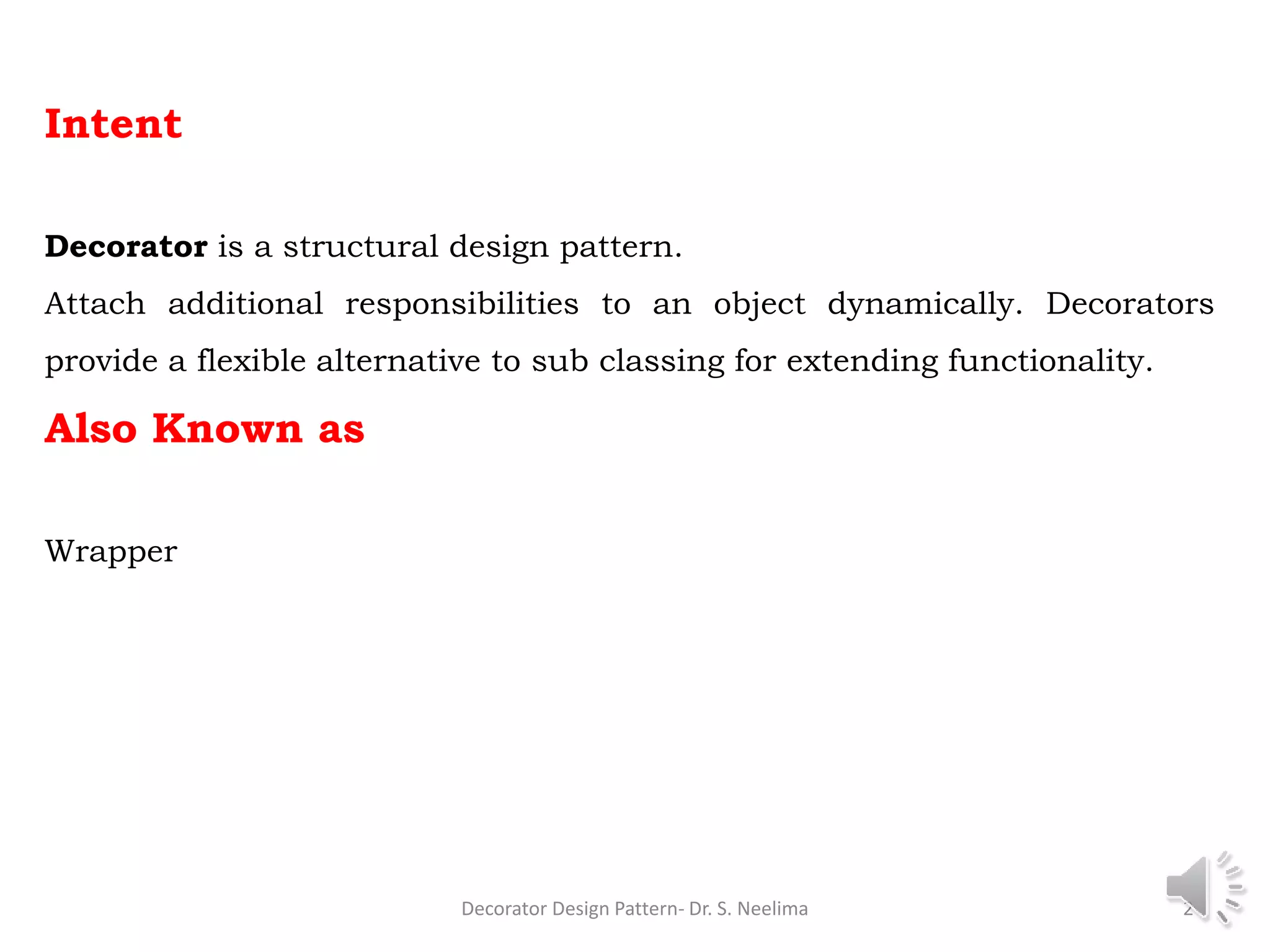 Decorator design pattern | PPTX | Programming Languages | Computing