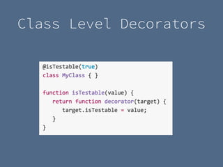 Class Level Decorators
 