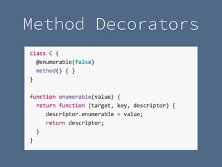 Method Decorators
 