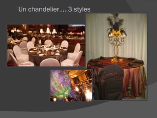 Un chandelier.... 3 styles  