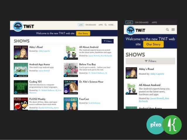 Decouple upgrades
Cost of Drupal upgrade stiﬂed redesign
attempts
 
