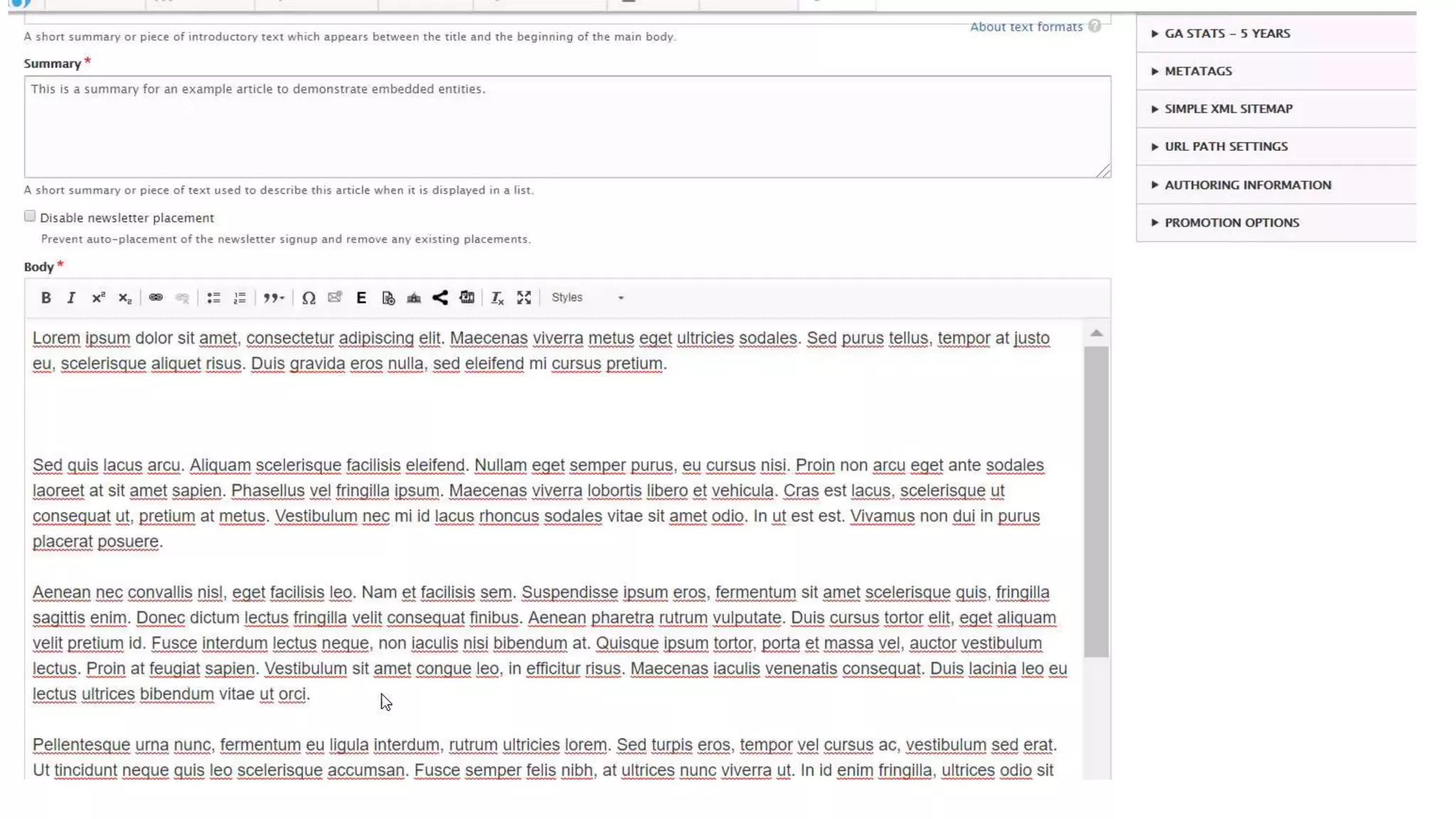 Video of embedding an entity
 