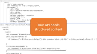 What makes a good API?
Your API needs
structured content
 
