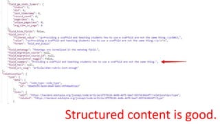 Structured content is good.
 