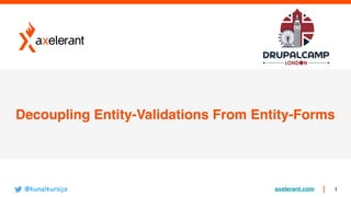 axelerant.com 1
Decoupling Entity-Validations From Entity-Forms
@kunalkursija
 