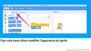 Pour cela nous allons modifier l’apparence du sprite
Julien Devriendt - CC BY-SA-NC
 