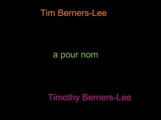 Tim Berners-Lee a pour nom Timothy Berners-Lee 