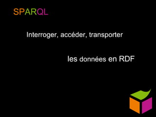 SP AR QL Interroger, accéder, transporter les  données  en RDF 