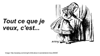 Tout ce que je
veux, c'est...
Image: http://pixabay.com/en/girl-child-alice-in-wonderland-miss-29409/
 