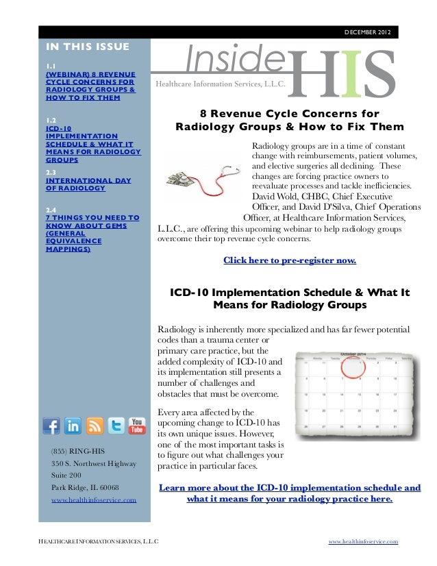 Healthcare Information Services (HIS) December Radiology Newsletter