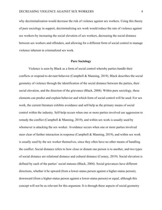 Decreasing violence against sex workers through decriminalization, j