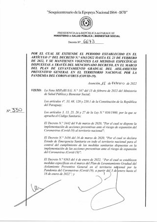 "Sesquicentenario de la Epopeya Nacional1864 -1870"
PRESIDENCIA de la REPÚBLICA del PARAGUAY
MINISTERIO de SALUD PÚBLICA y...