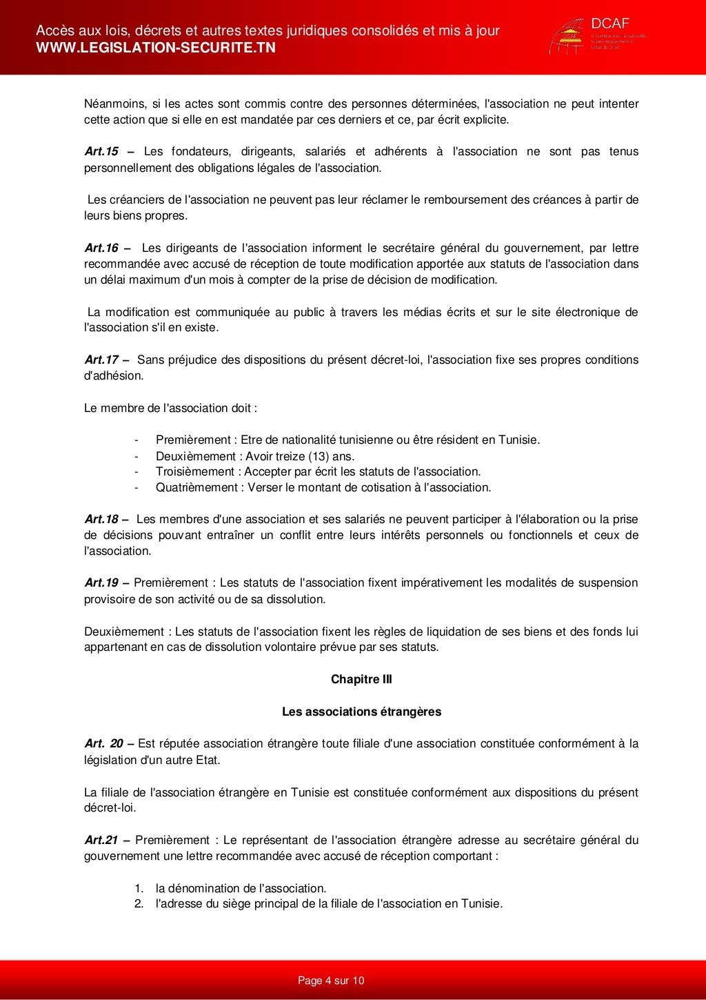 Décret loi n° 201188 du 24 septembre 2011