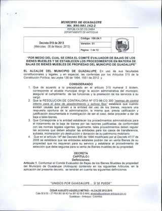 Decreto 019 de 2013