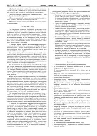 6. Realizar la crítica de un concierto o de una audición, complemen-
tando lo escuchado y lo trabajado con aportaciones personales y median-
te la utilización de la información seleccionada de diversas fuentes.
7. Comentar oralmente o por escrito la relación entre música y texto
en obras de diferentes épocas y estilos.
8. Comentar la audición de una obra perteneciente a cualquiera de los
estilos estudiados utilizando una terminología adecuada.
9. Detectar en obras de autores occidentales la influencia de la músi-
ca de otras culturas.
ANATOMÍA APLICADA
Para el ser humano el cuerpo es el vehículo de sus acciones y el ins-
trumento mediante el que transmite sus emociones. Para el artista el cuer-
po humano es además su herramienta de trabajo y su medio de expresión,
siendo esto manifiesto en las artes escénicas (danza, música y arte dra-
mático). El artista necesita comprender la estructura y el funcionamiento
de su instrumento de trabajo, las leyes biológicas por las que se rige como
ser vivo, y cómo el empleo de sus capacidades físicas, de acuerdo a
dichas leyes, le proporcionará el máximo rendimiento artístico con el
menor riesgo de lesión o enfermedad.
La Anatomía aplicada constituye la sistematización de los conoci-
mientos científicos referidos al ser humano como ser biológico desde una
perspectiva general y desde la perspectiva particular en la que las estruc-
turas corporales se ponen en funcionamiento al servicio expreso de la
creación artística con base corporal.
Esta materia está integrada por conocimientos procedentes de la ana-
tomía descriptiva, anatomía funcional, fisiología, biomecánica y patolo-
gía, correlacionados con las peculiaridades y requerimientos de cada una
de las artes escénicas; todo ello con el fin de aumentar la comprensión del
cuerpo humano desde el punto de vista biológico general y de mejorar el
rendimiento físico y artístico en las distintas artes escénicas, así como
prevenir la aparición de ciertos procesos patológicos.
Para el conocimiento del cuerpo humano como vehículo de la expre-
sión artística, se parte de su organización tisular y de los sistemas pro-
ductores de energía imprescindibles tanto para el mantenimiento de la
vida, como para generar el movimiento. Sobre esta base se incorporan los
conceptos anatómicos y fisiológicos, bajo la asunción de que la estructu-
ra de los diversos órganos, aparatos y sistemas guarda una relación direc-
ta con su función.
Algunos de los sistemas o aparatos cuyo estudio se incluye presentan
una evidente relación con la actividad que va a realizar el artista (oído,
aparato de fonación, sistema cardiovascular, aparato respiratorio, sistema
músculo-esquelético y sistema nervioso); en otros casos, como el sistema
reproductor-gonadal o la nutrición, van indiscutiblemente a colaborar
influyendo en el desarrollo y maduración del sujeto. Por otra parte, las
artes escénicas en sus diversas variedades implican en un mayor o menor
grado actividad motora, por lo que se hace necesario el conocimiento de
la generación y producción del movimiento, así como el de la adaptación
del cuerpo humano a las leyes de la mecánica newtoniana.
Esta materia debe entenderse desde una doble perspectiva teórica y
práctica, inculcando en el alumnado el deseo de conocer su propio fun-
cionamiento como ser vivo relacionado con el entorno, así como conoci-
mientos generales sobre el cuerpo humano que le permitan comprender el
funcionamiento de la unidad intelecto-cuerpo como origen y sistema
efector del proceso artístico, al tiempo que finalidad del proceso creativo.
El sentido de los conocimientos aportados no debe circunscribirse
meramente al terreno artístico, sino que debe servir como vehículo para
que, gracias a su comprensión, puedan ser aplicados en la sociedad, dis-
frutando ésta de los beneficios físicos y psíquicos que la práctica de estas
artes aporta. Por otro lado, los conocimientos que ofrece esta materia, y
las habilidades que desarrolle el alumnado, deben capacitarles para el
progreso en sus capacidades artísticas y también para mantener una rela-
ción constante y comprensiva con el entorno, que en sí es mucho más
amplio que el mundo del arte y, por añadidura hoy día, extremadamente
cambiante. Los conocimientos aportados deben permitir que el alumno
comprenda el modo en que recibe y procesa los estímulos que conduci-
rán a la propia expresión artística, pero también deben capacitarle para
relacionarse con el resto de la sociedad como un ciudadano más, acce-
diendo a otros aspectos de la vida, sin ver restringido su vocabulario y
conocimiento a lo meramente artístico.
Objetivos
La enseñanza de la Anatomía aplicada en el bachillerato tendrá como
finalidad el desarrollo de las siguientes capacidades:
1. Entender el cuerpo como macro-estructura global que sigue las
leyes de la biología, cuyos aparatos y sistemas trabajan hacia un
fin común, y valorar esta concepción como la forma de mantener
no sólo un estado de salud óptimo, sino también el mayor rendi-
miento físico y artístico.
2. Conocer los requerimientos anatómicos y funcionales peculiares
y distintivos de las diversas actividades artísticas en las que el
cuerpo es el instrumento de expresión.
3. Establecer relaciones razonadas entre la morfología de las estruc-
turas anatómicas implicadas en las diferentes manifestaciones
artísticas de base corporal, su funcionamiento y su finalidad últi-
ma en el desempeño artístico, profundizando en los conocimien-
tos anatómicos y fisiológicos.
4. Discernir razonadamente entre el trabajo físico que es anatómica
y fisiológicamente aceptable y preserva la salud, y el mal uso del
cuerpo que disminuye el rendimiento físico y artístico y conduce
a enfermedad o lesión.
5. Manejar con precisión la terminología básica empleada en anatomía,
fisiología, nutrición, biomecánica y patología para utilizar un correc-
to lenguaje oral y escrito, y poder acceder a textos e información
dedicada a estas materias en el ámbito de las artes escénicas.
6. Aplicar con autonomía los conocimientos adquiridos a la resolu-
ción de problemas prácticos simples, de tipo anatomo-funcional,
y relativos al quehacer artístico del mismo sujeto o su entorno.
7. Reconocer los aspectos saludables de la práctica de las artes
escénicas y conocer sus efectos beneficiosos sobre la salud física
y mental.
Contenidos
1. La organización tisular de los sistemas y aparatos humanos.
– El tejido conectivo, su función y su diferenciación en los diversos
componentes del aparato locomotor.
– El tejido muscular, función diferenciada de los distintos tipos de
musculatura.
– Adaptación tisular a las demandas del ejercicio y a las exigencias
físicas de las actividades artísticas.
2. Introducción al metabolismo:
– Metabolismo aeróbico y anaeróbico: principales vías metabólicas,
participación enzimática y producción de ATP.
– Relación entre las características del ejercicio físico, en cuanto a
duración e intensidad, y las vías metabólicas prioritariamente
empleadas.
3. Sistema cardio-respiratorio:
– Sistema cardio-vascular, su participación y adaptación al ejercicio
físico de diversas intensidades.
– Principios del acondicionamiento cardio-vascular para la mejora del
rendimiento en actividades artísticas que requieren trabajo físico.
– Parámetros de salud cardiovascular, análisis de hábitos y costum-
bres saludables.
– Aparato respiratorio, su participación y adaptación al ejercicio físico.
– Movimientos respiratorios. Coordinación de la respiración con el
movimiento corporal.
– Aparato de la fonación. Producción de distintos tipos de sonido
mediante las cuerdas vocales. Coordinación de la fonación con la
respiración.
– Utilización del sistema respiratorio, incluido el aparato de fona-
ción, durante la declamación y el canto. Disfonías funcionales por
mal uso de la voz.
– Análisis de hábitos y costumbres para reconocer aquellos saluda-
bles para el sistema de fonación y del aparato respiratorio.
4. Sistema digestivo y nutrición:
– El sistema digestivo y su adaptación al ejercicio físico.
– Nutrientes energéticos y no energéticos; su función en el manteni-
miento de la salud.
B.O.C. y L. - N.º 111 Miércoles, 11 de junio 2008 11327
 