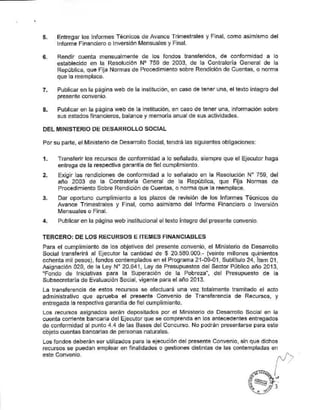Convenio Ministerio Desarrollo Social - Decreto 261 Fundación Imagina