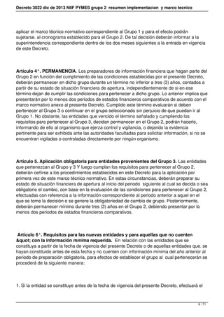 Decreto 3022 dic de 2013 NIIF PYMES grupo 2 resumen implementacion y marco tecnico
aplicar el marco técnico normativo corr...