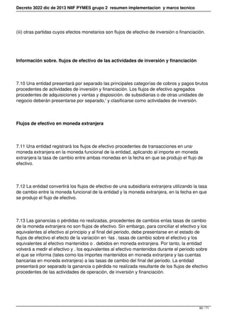 Decreto 3022 dic de 2013 NIIF PYMES grupo 2 resumen implementacion y marco tecnico
(iii) otras partidas cuyos efectos mone...