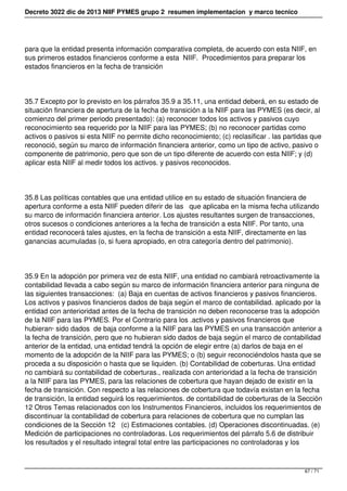 Decreto 3022 dic de 2013 NIIF PYMES grupo 2 resumen implementacion y marco tecnico
para que la entidad presenta informació...
