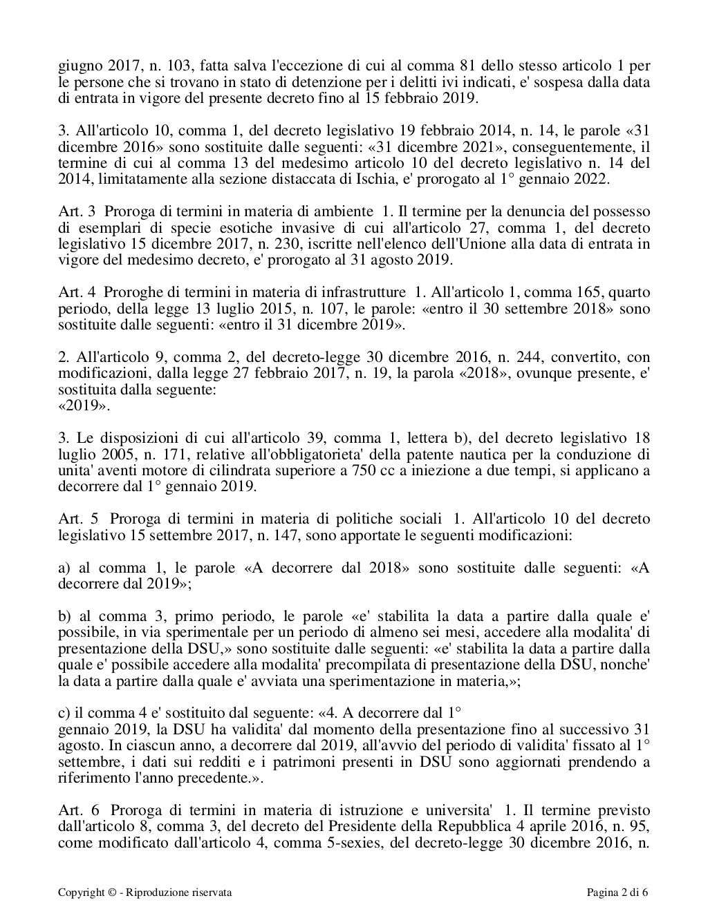 Il testo del Decreto milleproroghe