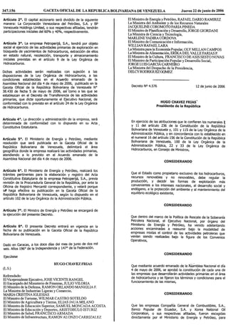 Decreto Nº 4.576, Mediante El Cual Se Autoriza La CreacióN De La Empresa Mixta Petronado, S.A