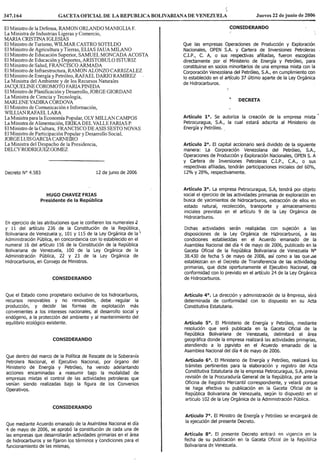 Decreto Nº 4.583, Mediante El Cual Se Autoriza La CreacióN De La Empresa Mixta Petrocuragua, S.A