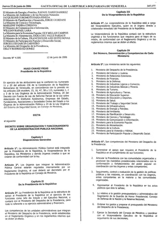 Decreto Sobre OrganizacióN Y Funcionamiento De La AdministracióN PúBlica Nacional.