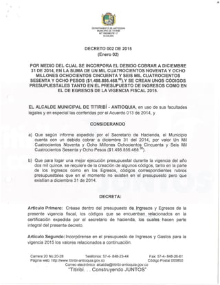 Decreto 002 2015