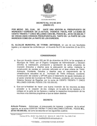 Decreto 012 2015