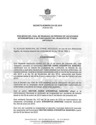 Decreto 014 2015