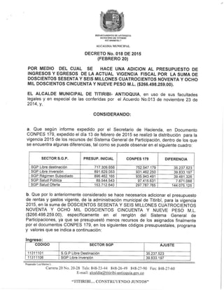 Decreto 018 2015
