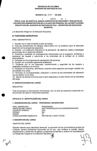 Decreto 0267 2003 manualfuncionesadministrativos