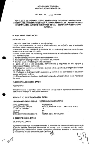Decreto 0267 2003 manualfuncionesadministrativos