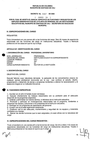 Decreto 0267 2003 manualfuncionesadministrativos