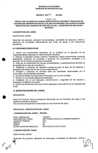 Decreto 0267 2003 manualfuncionesadministrativos