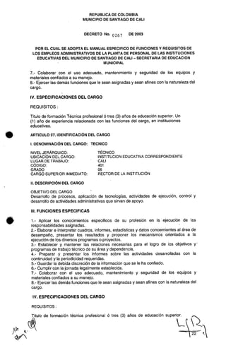 Decreto 0267 2003 manualfuncionesadministrativos
