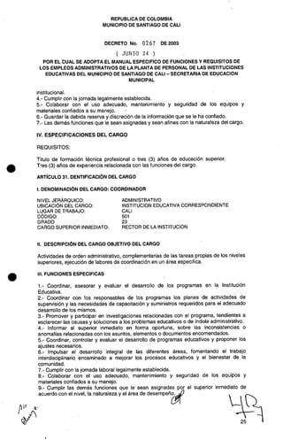 Decreto 0267 2003 manualfuncionesadministrativos