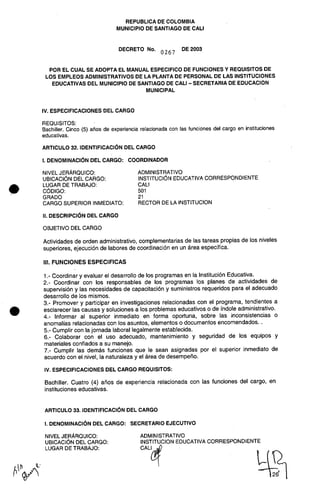 Decreto 0267 2003 manualfuncionesadministrativos