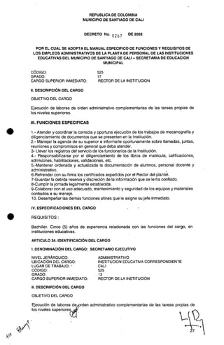 Decreto 0267 2003 manualfuncionesadministrativos