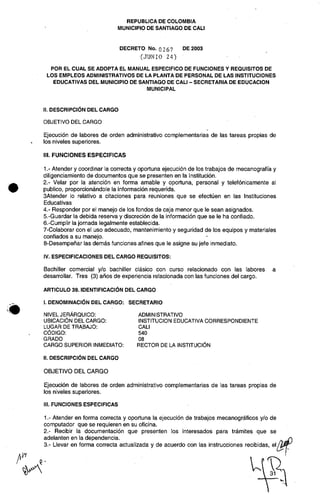 Decreto 0267 2003 manualfuncionesadministrativos