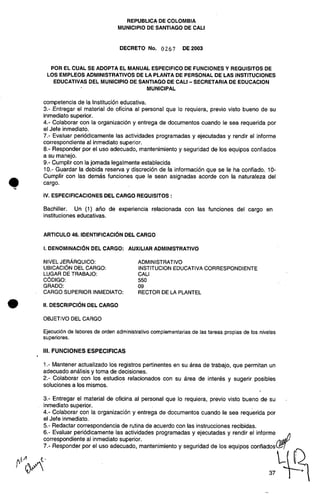 Decreto 0267 2003 manualfuncionesadministrativos