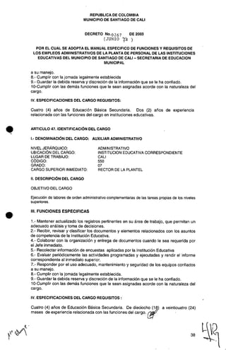 Decreto 0267 2003 manualfuncionesadministrativos
