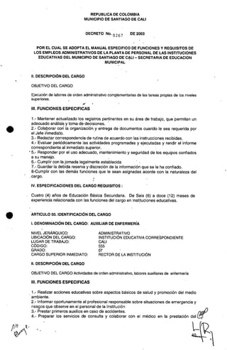 Decreto 0267 2003 manualfuncionesadministrativos