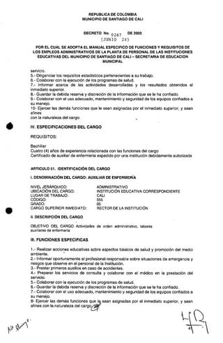 Decreto 0267 2003 manualfuncionesadministrativos