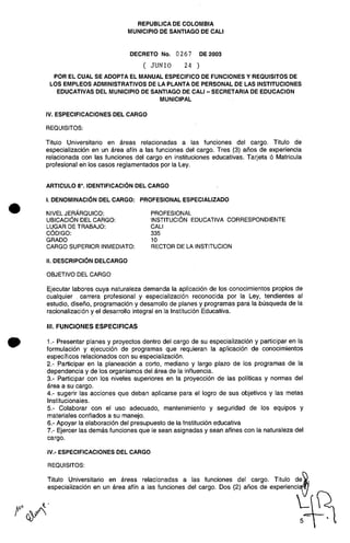 Decreto 0267 2003 manualfuncionesadministrativos